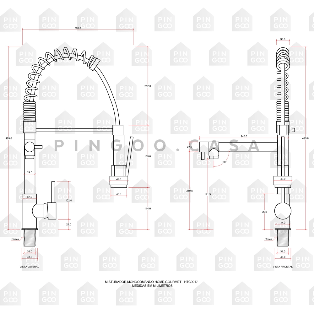 Cuba para Cozinha Pia Inox Com Acessórios Tábua e Lixeira Carajás Preta e Torneira Gourmet Monocomando Munim Pingoo.casa