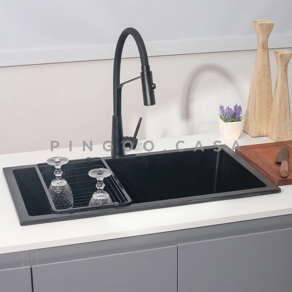 Cuba Para Cozinha Gourmet De Quartzo Com Acessórios Kamã Pingoo.casa - Preto Cuba Para Cozinha Gourmet De Quartzo Com Acessórios Kamã Pingoo.casa - Preto