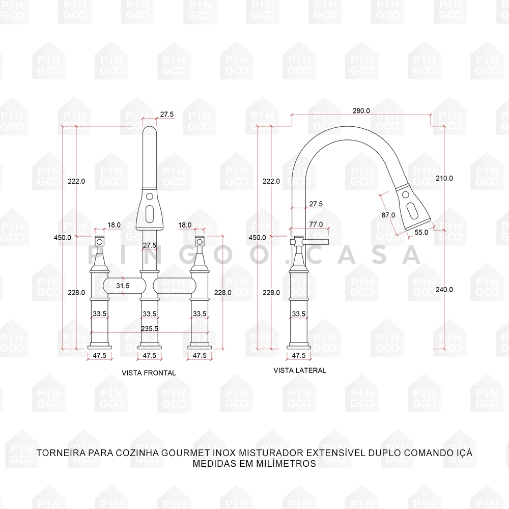 Cuba para Cozinha com Acessórios Jarauara e Torneira Misturador Extensível Duplo Comando Içá - Prata Cuba para Cozinha com Acessórios Jarauara e Torneira Misturador Extensível Duplo Comando Içá - Prata