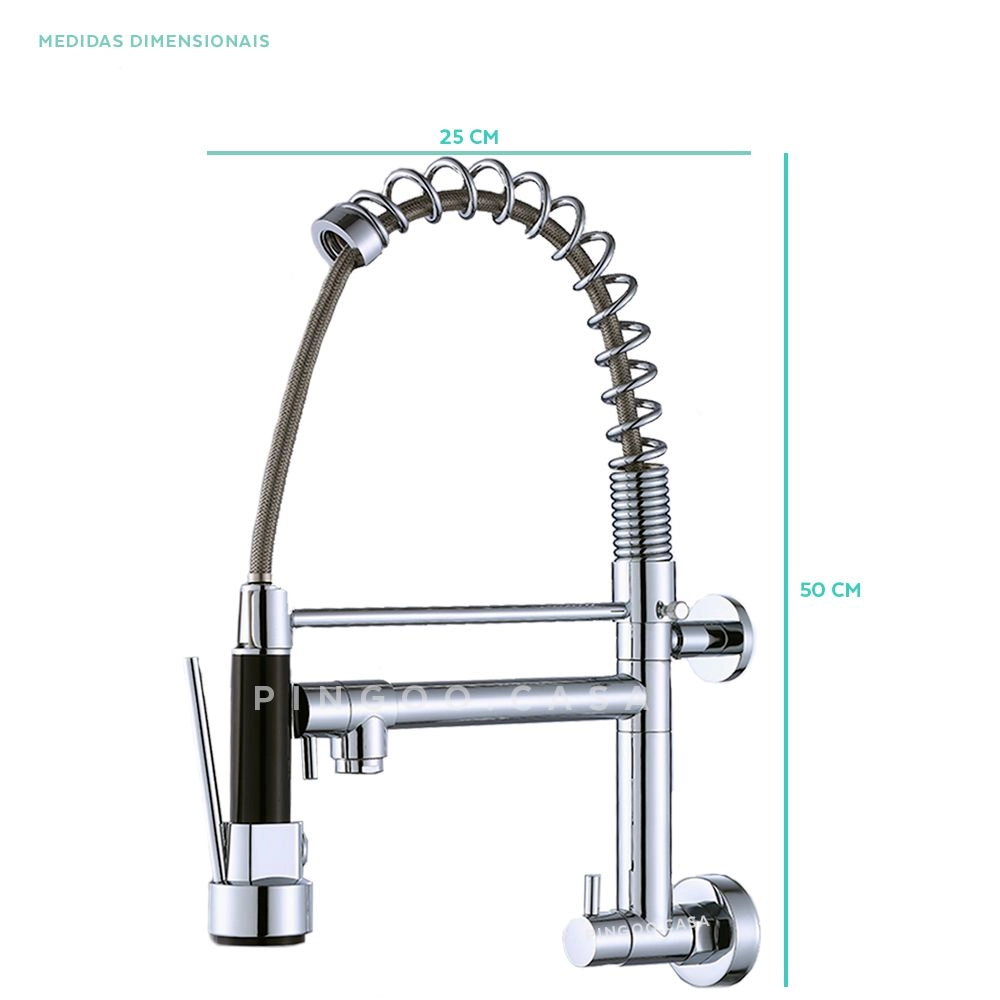 Kit Cuba Gourmet para Cozinha com Acessórios Aço Inox 201 42x60cm Carajás e Torneira de Parede Munim Pingoo.casa - Prata Kit Cuba Gourmet para Cozinha com Acessórios Aço Inox 201 42x60cm Carajás e Torneira de Parede Munim Pingoo.casa - Prata