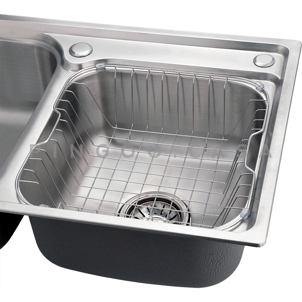 Kit Cuba Dupla Gourmet para Cozinha e Acessórios Aço Inox 78x43cm Tábua de Corte e Torneira Misturador Monocomando Munim