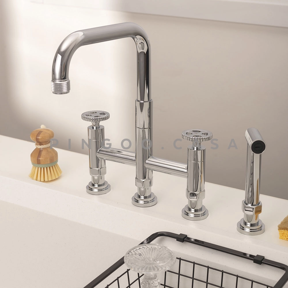 Cuba para Cozinha com Acessórios Jarauara e Torneira Misturador Extensível Duplo Comando Jutaí - Prata