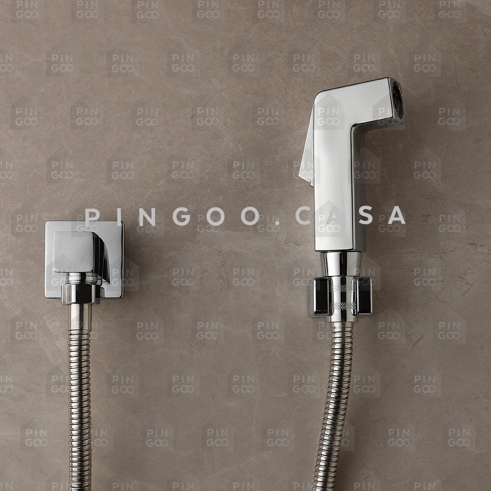 Kit Ducha Jacuí e Acabamento de Registro Pingoo.casa - Prata