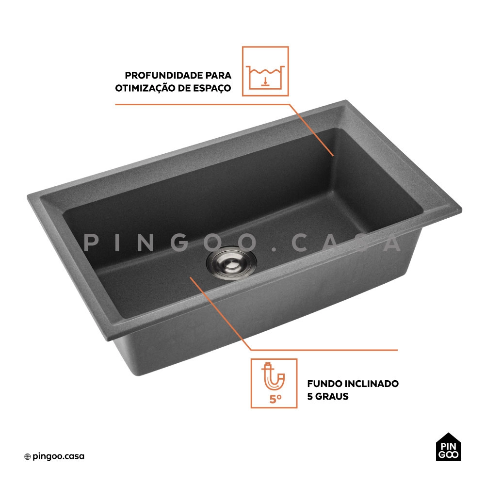Cuba Para Cozinha Gourmet De Quartzo Com Acessórios Zoró Pingoo.casa - Cinza Cuba Para Cozinha Gourmet De Quartzo Com Acessórios Zoró Pingoo.casa - Cinza