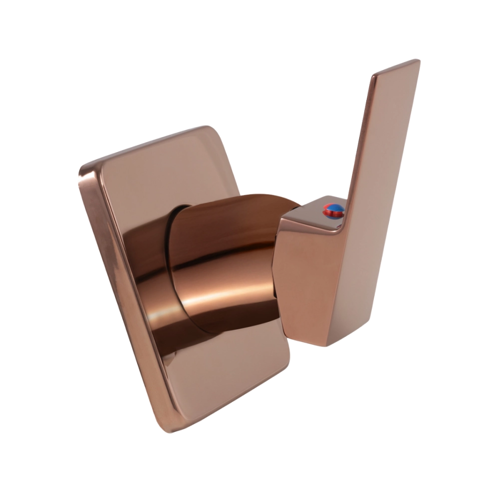 Acabamento de Misturador Monocomando Quadrado para Banheiro Oiapoque Pingoo.casa - Dourado Rose