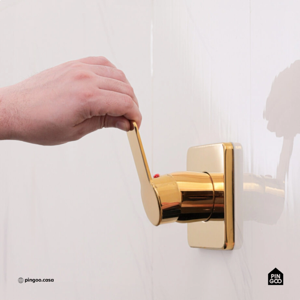 Acabamento de Misturador Monocomando Redondo Guaporé Pingoo.casa - Dourado Acabamento de Misturador Monocomando Redondo Guaporé Pingoo.casa - Dourado