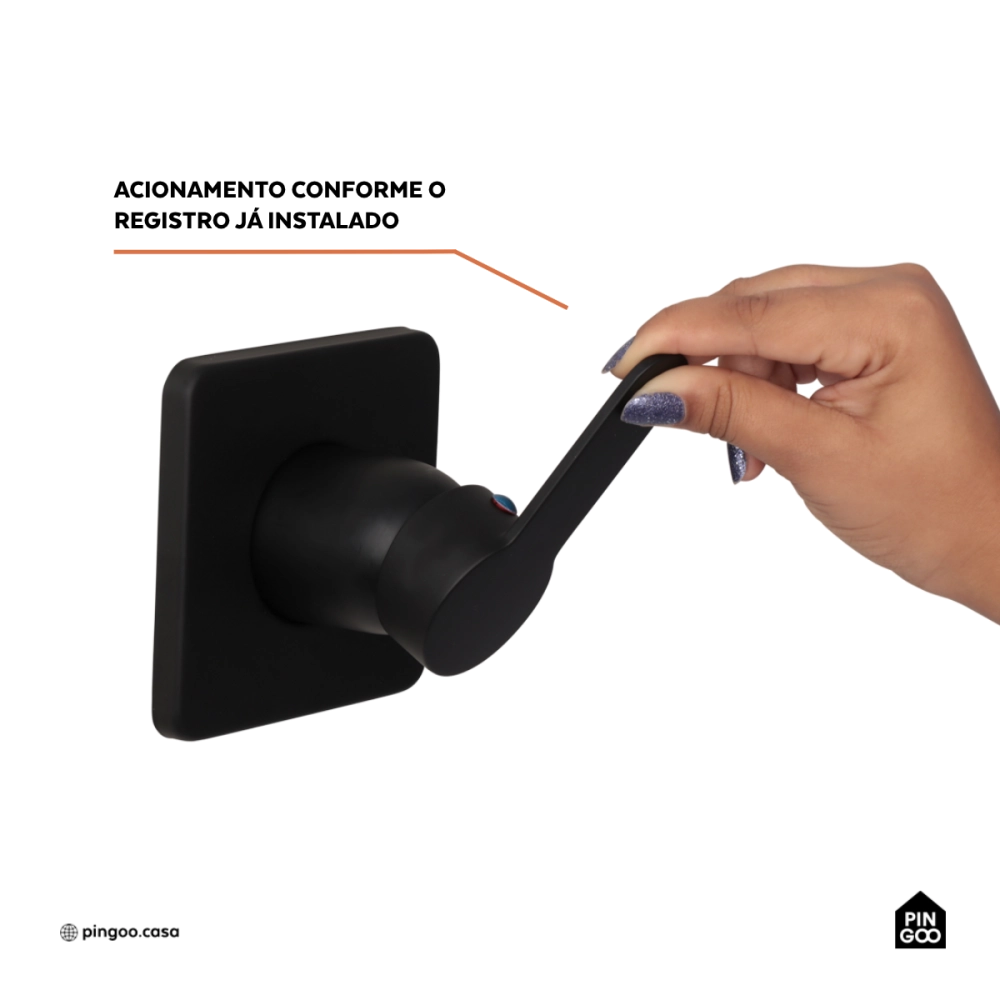 Acabamento de Misturador Monocomando Redondo para Banheiro Guaporé Pingoo.casa - Preto