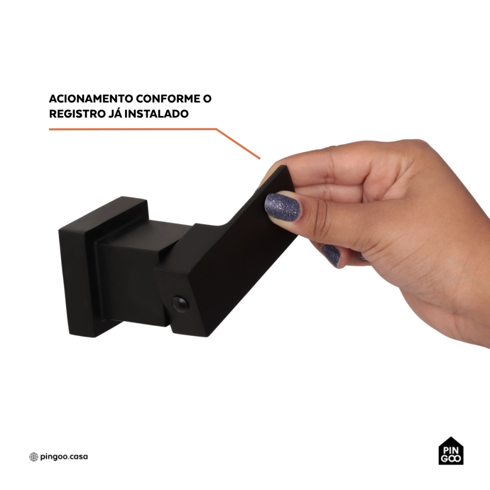 Acabamento de Misturador Monocomando para Banheiro Purangi Pingoo.casa - Preto