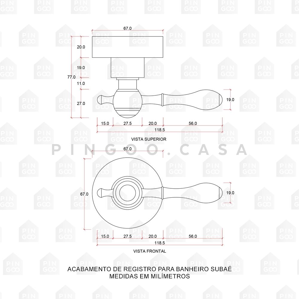 Acabamento De Registro Para Banheiro Subaé Dourado Rose