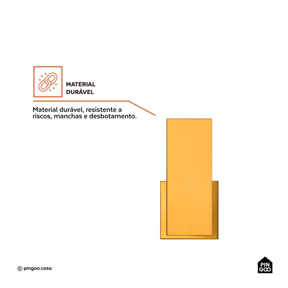 Acabamento de registro quadrado Ibó Pingoo.casa - Dourado