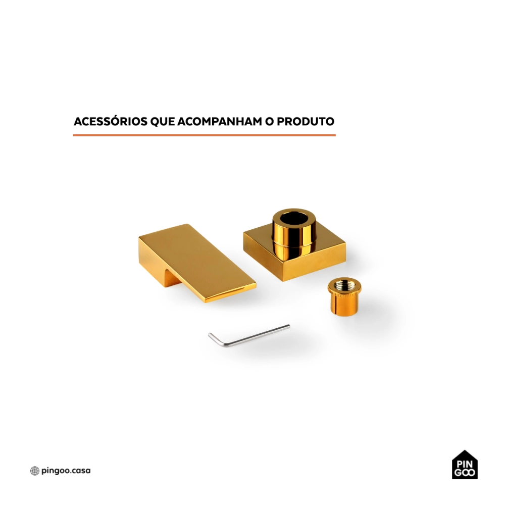 Acabamento de registro quadrado Ibó Pingoo.casa - Dourado Acabamento de registro quadrado Ibó Pingoo.casa - Dourado