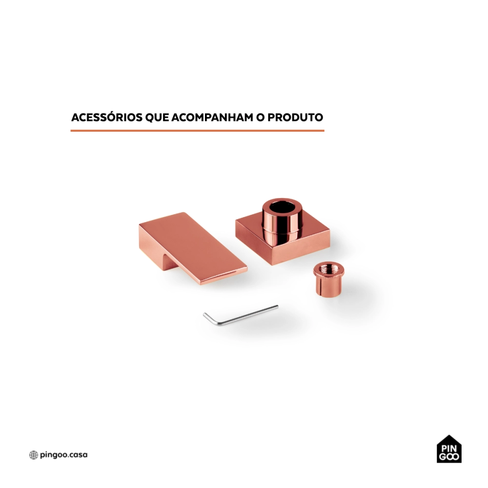 Acabamento de registro quadrado Ibó Pingoo.casa - Dourado Rose Acabamento de registro quadrado Ibó Pingoo.casa - Dourado Rose