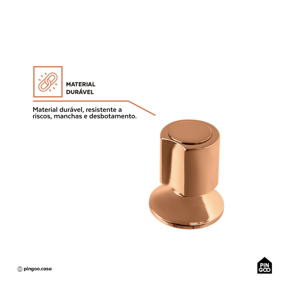 Acabamento de registro redondo Guajará Pingoo.casa - Dourado Rose Acabamento de registro redondo Guajará Pingoo.casa - Dourado Rose