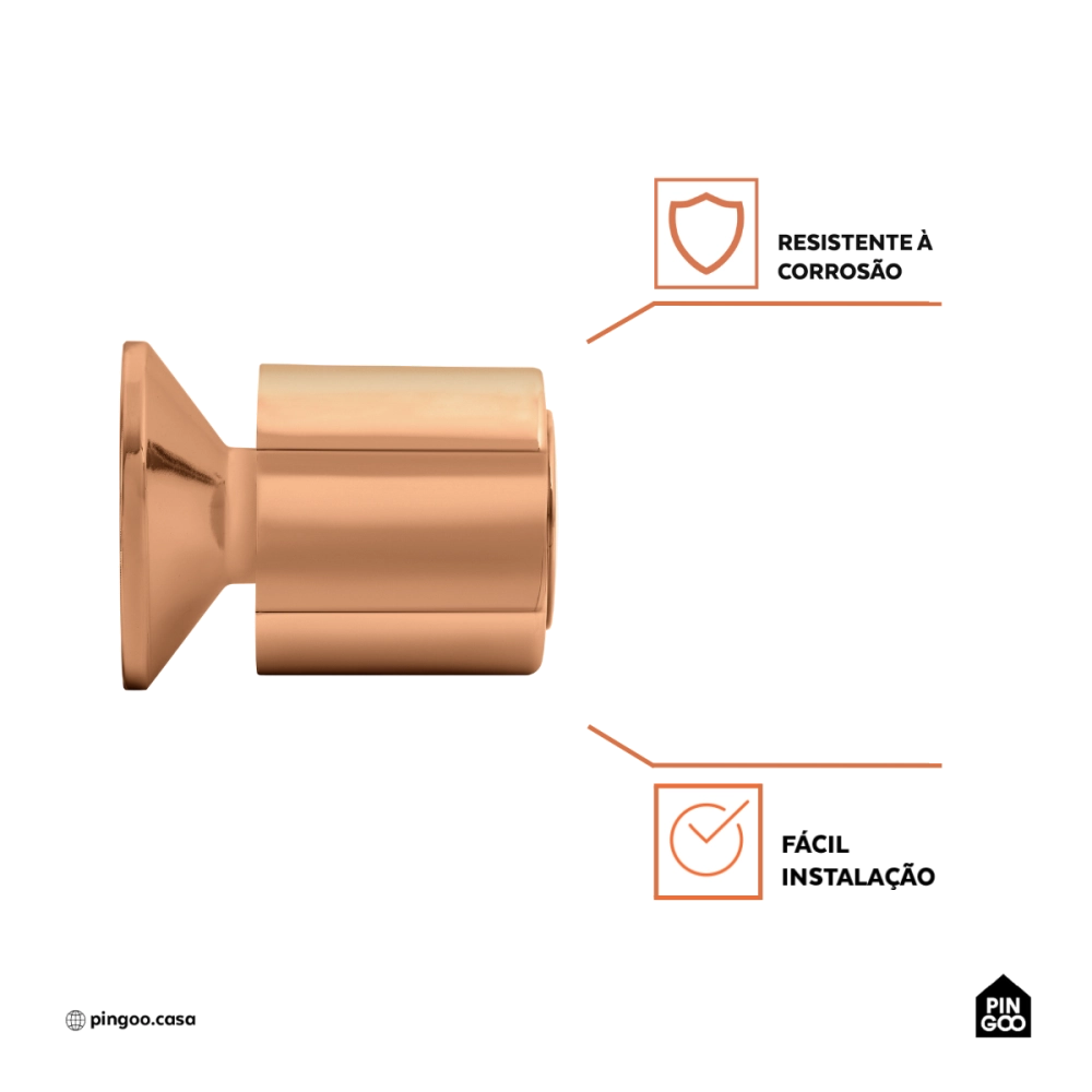 Acabamento de registro redondo Guajará Pingoo.casa - Dourado Rose Acabamento de registro redondo Guajará Pingoo.casa - Dourado Rose