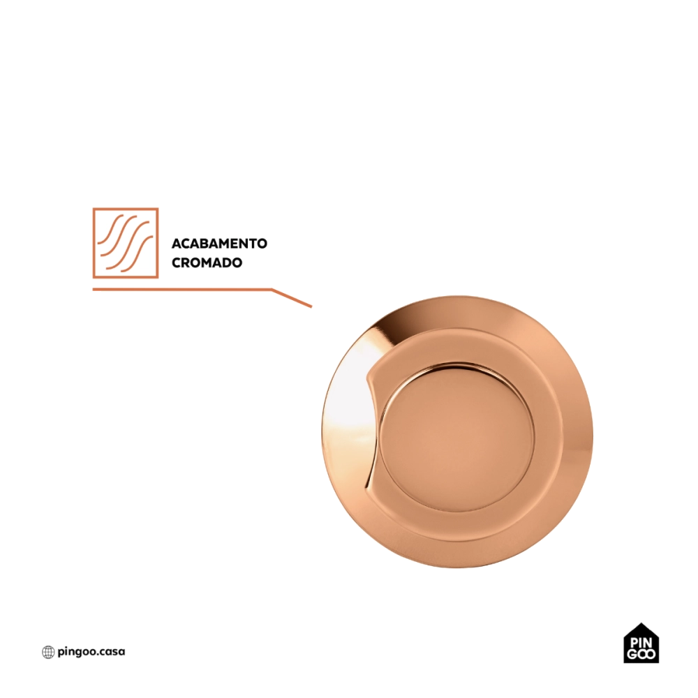 Acabamento de registro redondo Guajará Pingoo.casa - Dourado Rose Acabamento de registro redondo Guajará Pingoo.casa - Dourado Rose