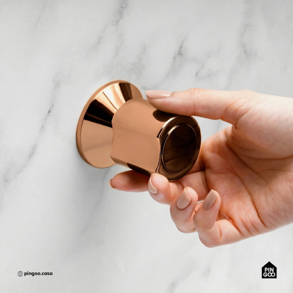 Acabamento de registro redondo Guajará Pingoo.casa - Dourado Rose Acabamento de registro redondo Guajará Pingoo.casa - Dourado Rose