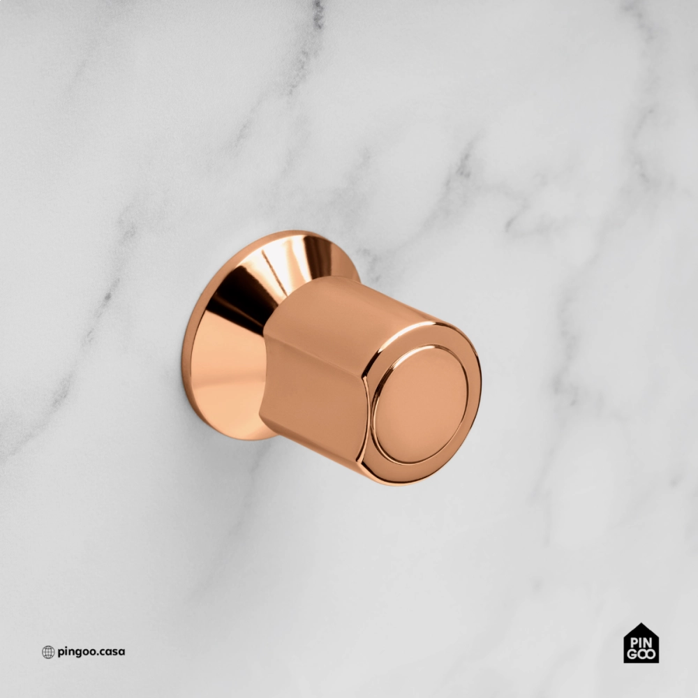 Acabamento de registro redondo Guajará Pingoo.casa - Dourado Rose Acabamento de registro redondo Guajará Pingoo.casa - Dourado Rose