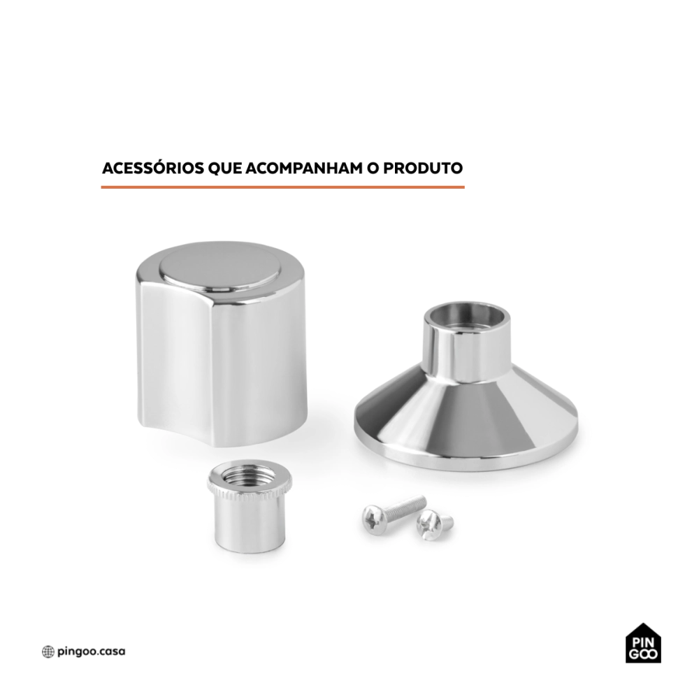 Acabamento de registro redondo Guajará Pingoo.casa - Prata