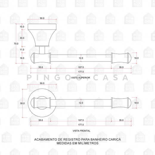 Porta Papel Higiênico Cariacá Preto