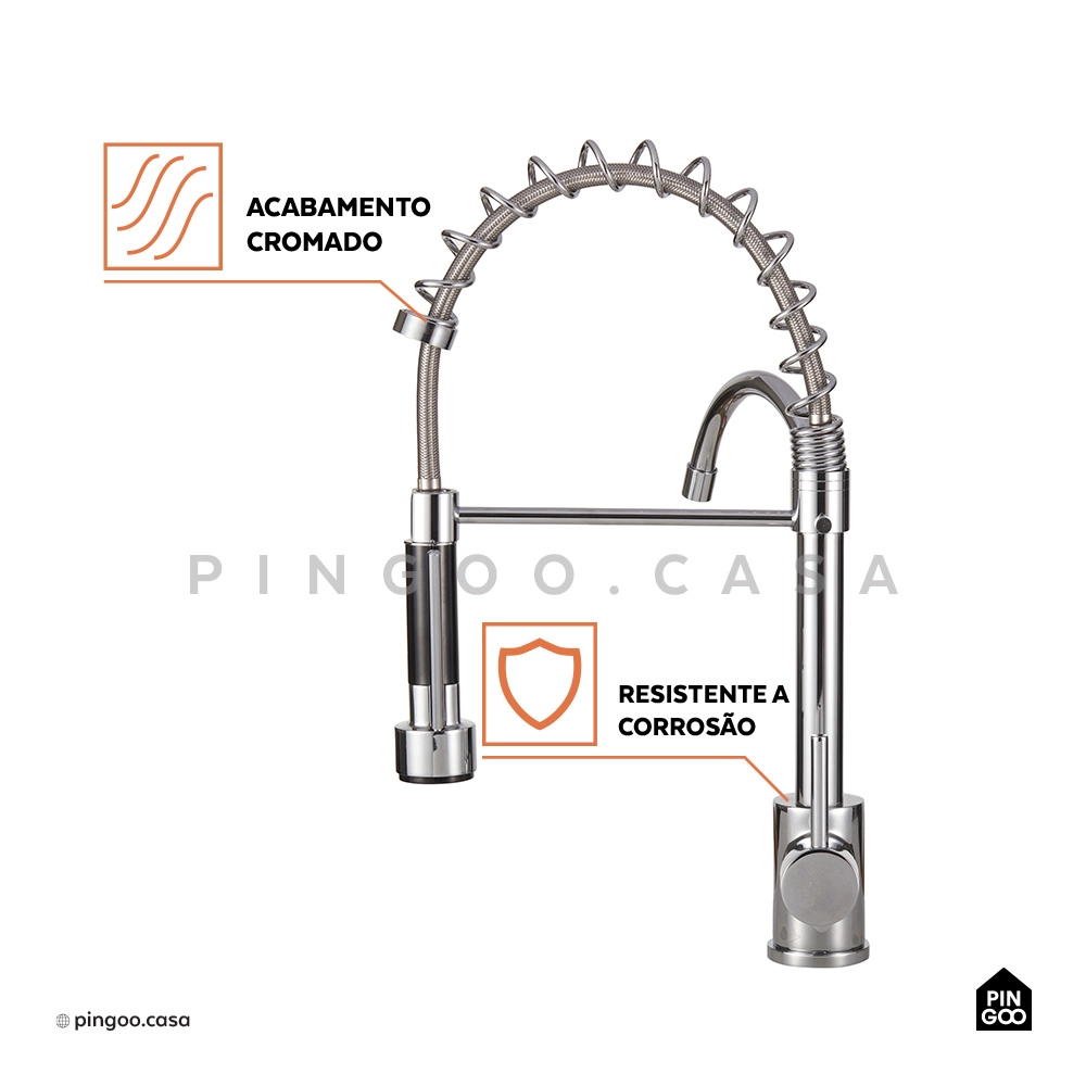 Cuba para Cozinha Terena 58 cm e Torneira Misturador Monocomando Saída para Filtro Carandaí - Prata Cuba para Cozinha Terena 58 cm e Torneira Misturador Monocomando Saída para Filtro Carandaí - Prata