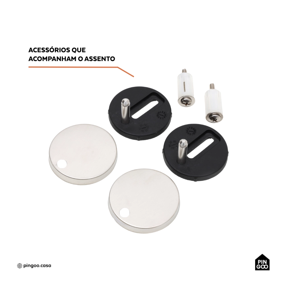 Assento Plástico com Soft Close para Vaso Sanitário Amazonita - Branco
