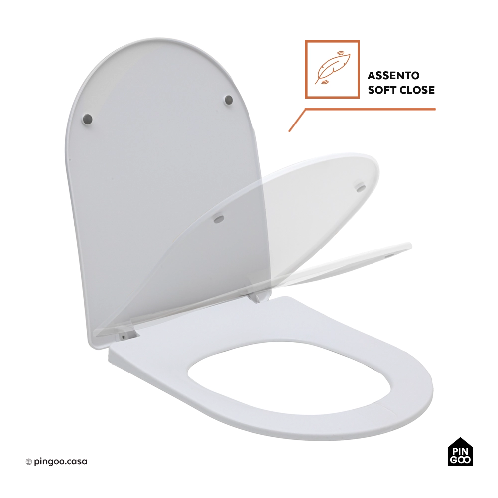 Assento Termofixo com Soft Close para Vaso Sanitário Amazonita - Branco