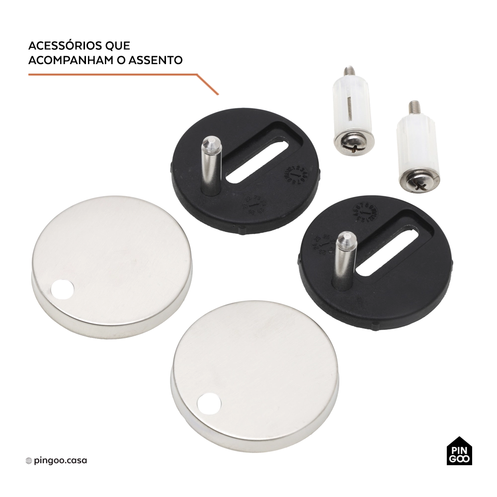 Assento Termofixo com Soft Close para Vaso Sanitário Amazonita - Branco