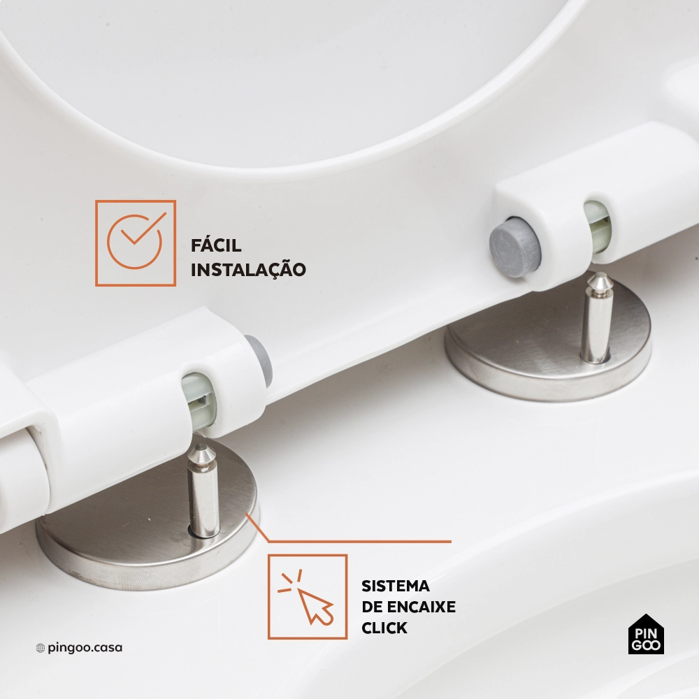 Assento Plástico com Soft Close para Vaso Sanitário Aquarela - Branco