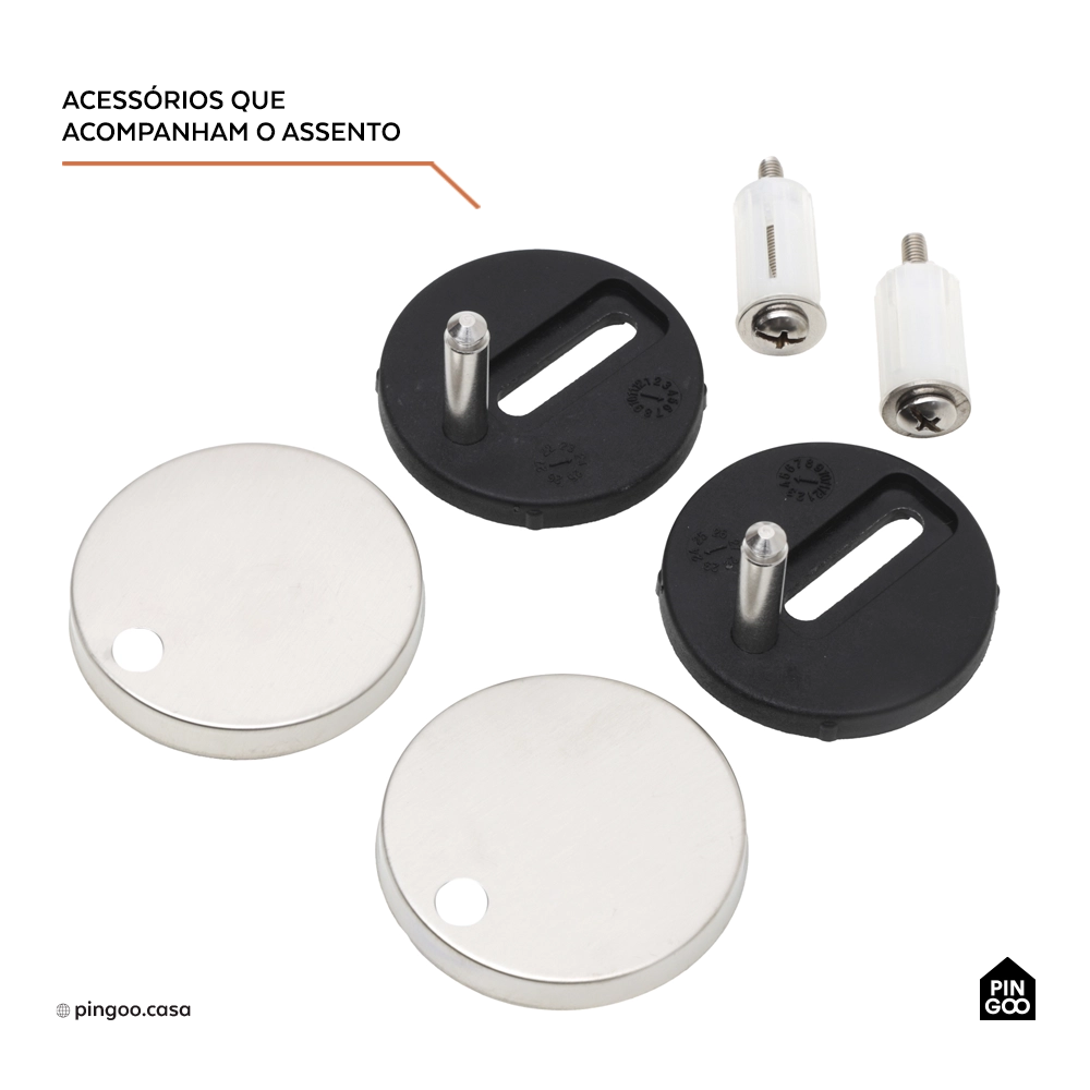 Assento Plástico com Soft Close para Vaso Sanitário Aquarela - Branco
