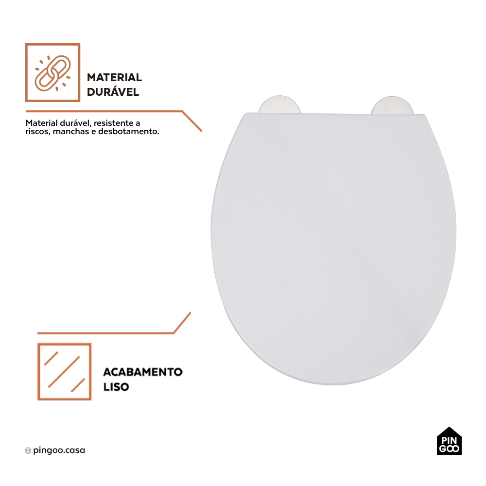 Assento Plástico com Soft Close para Vaso Sanitário Aquarela - Branco