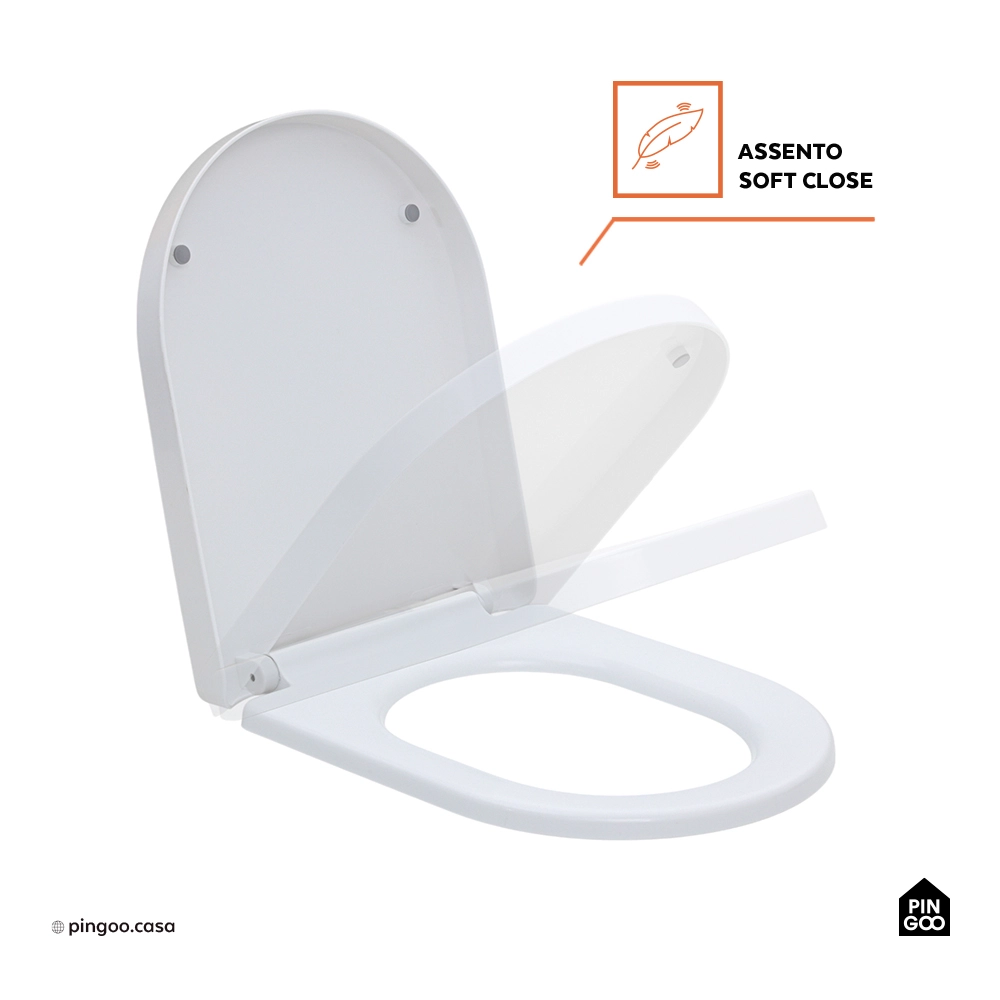 Assento Plástico com Soft Close para Vaso Sanitário Galena - Branco
