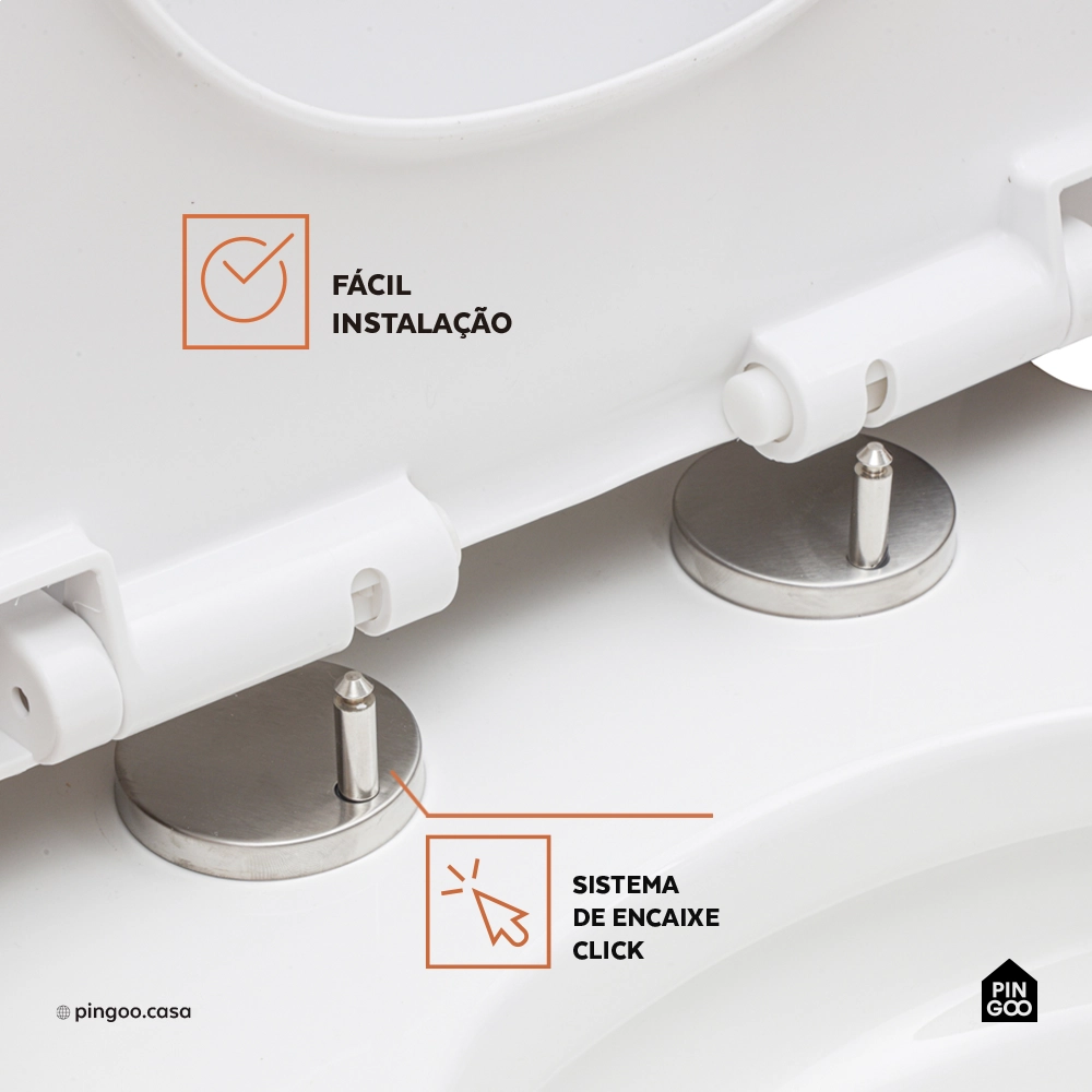 Assento Plástico com Soft Close para Vaso Sanitário Galena - Branco