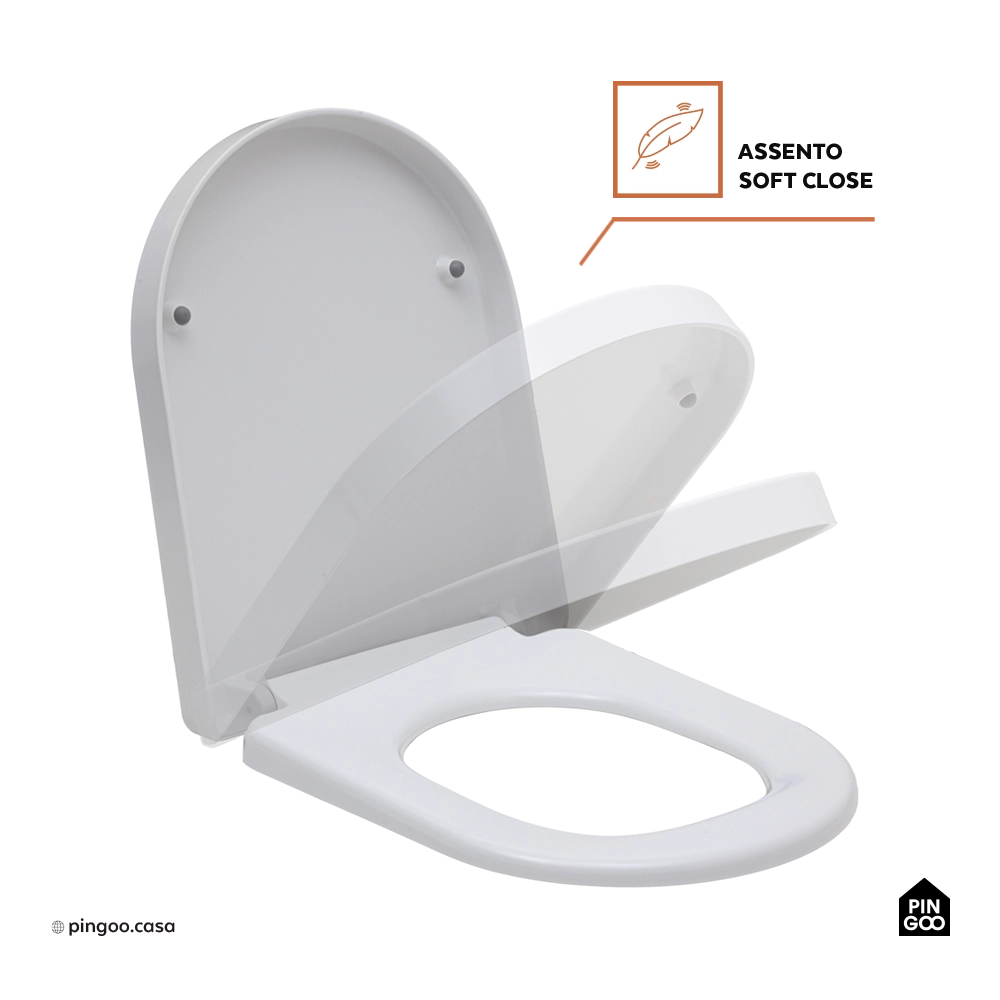 Assento Plástico com Soft Close para Vaso Sanitário Galena - Branco