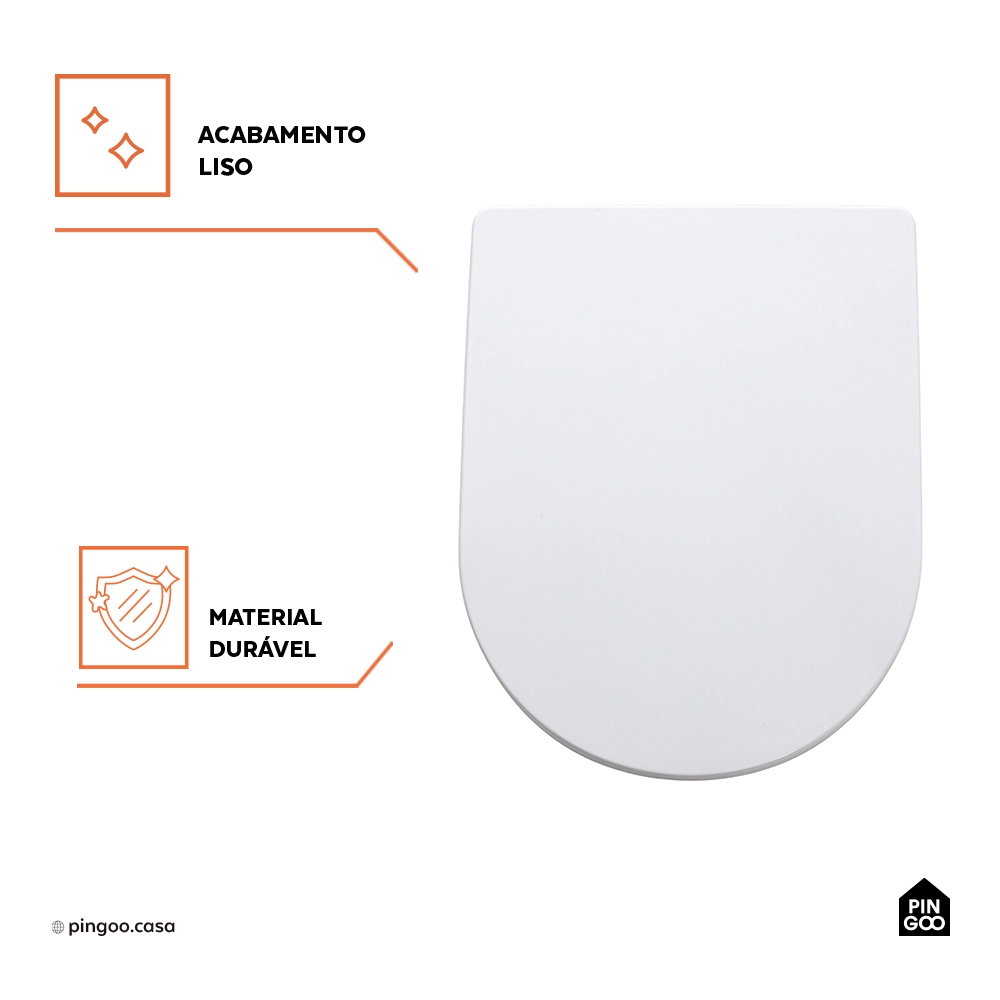Assento Plástico com Soft Close para Vaso Sanitário Galena - Branco