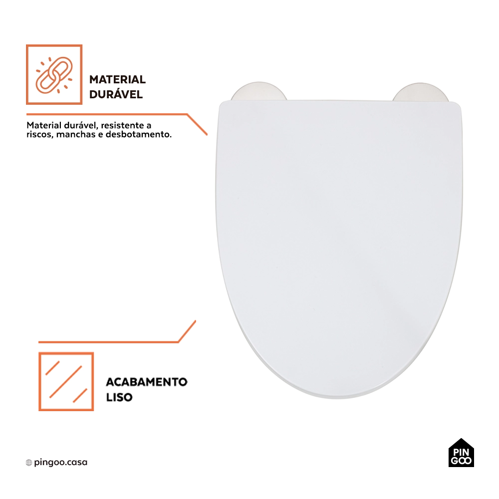 Assento Plástico com Soft Close para Vaso Sanitário Painita - Branco