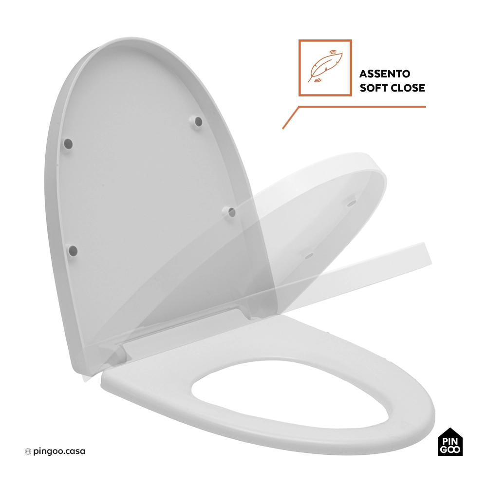 Assento Plástico com Soft Close para Vaso Sanitário Painita - Branco