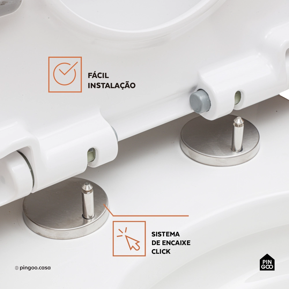 Assento Termofixo com Soft Close para Vaso Sanitário Painita - Branco