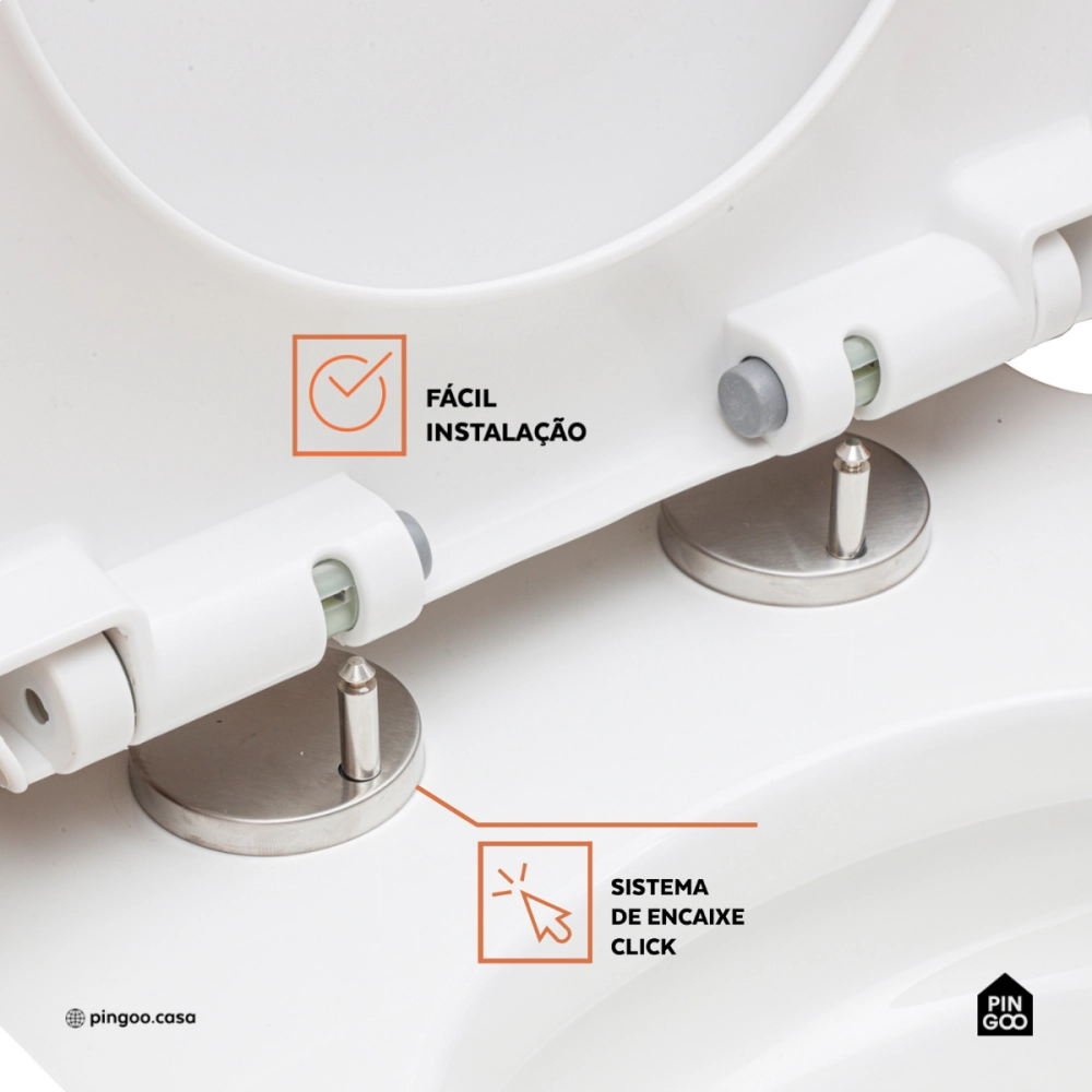 Assento Plástico com Soft Close para Vaso Sanitário Peridoto - Branco