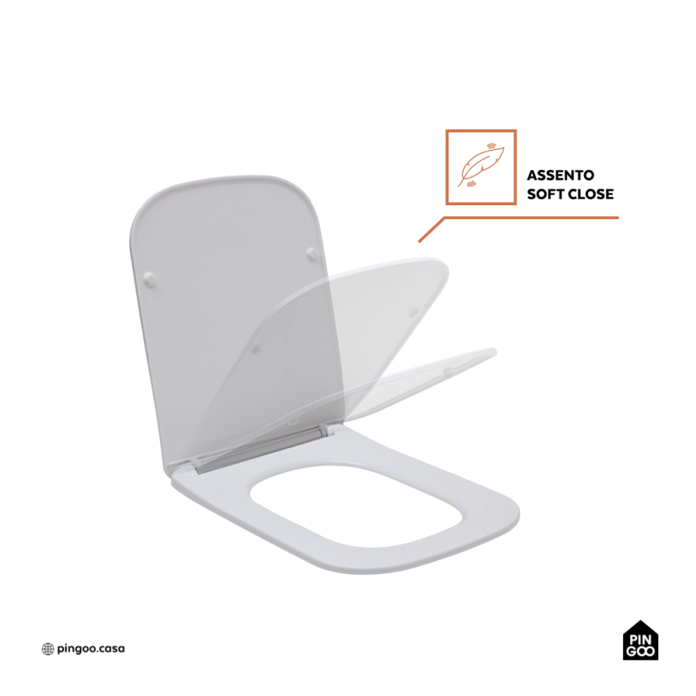 Assento Plástico com Soft Close para Vaso Sanitário Peridoto - Branco
