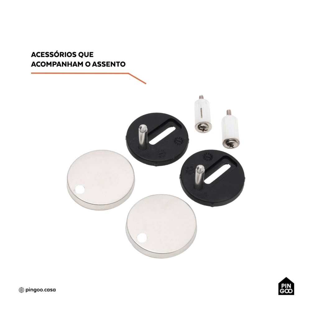 Assento Plástico com Soft Close para Vaso Sanitário Peridoto - Branco