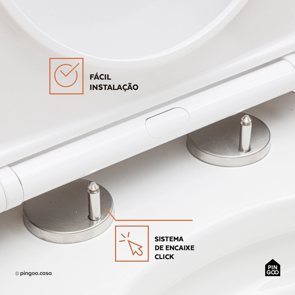 Assento Plástico com Soft Close para Vaso Sanitário Titanita - Branco