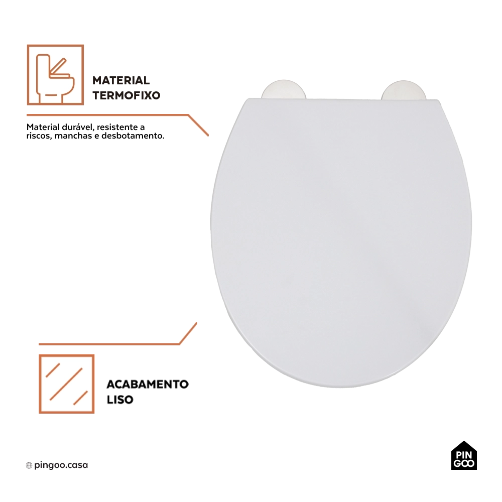 Assento Plástico com Soft Close para Vaso Sanitário Titanita - Branco