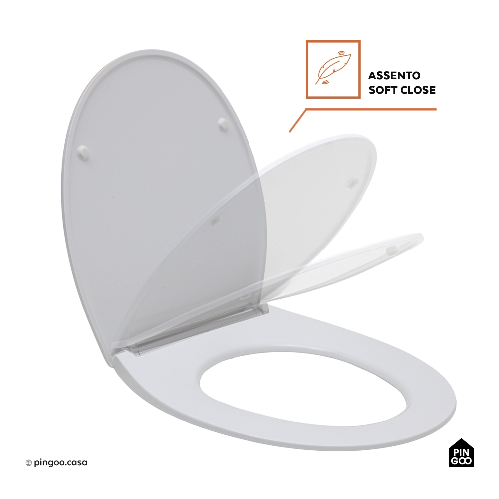 Assento Termofixo com Soft Close para Vaso Sanitário Titanita - Branco