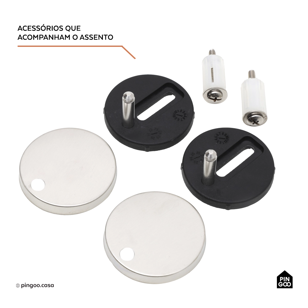 Assento Termofixo com Soft Close para Vaso Sanitário Titanita - Branco