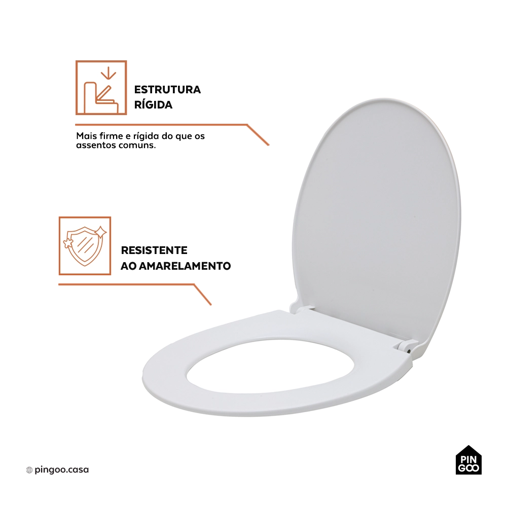 Assento Termofixo com Soft Close para Vaso Sanitário Titanita - Branco