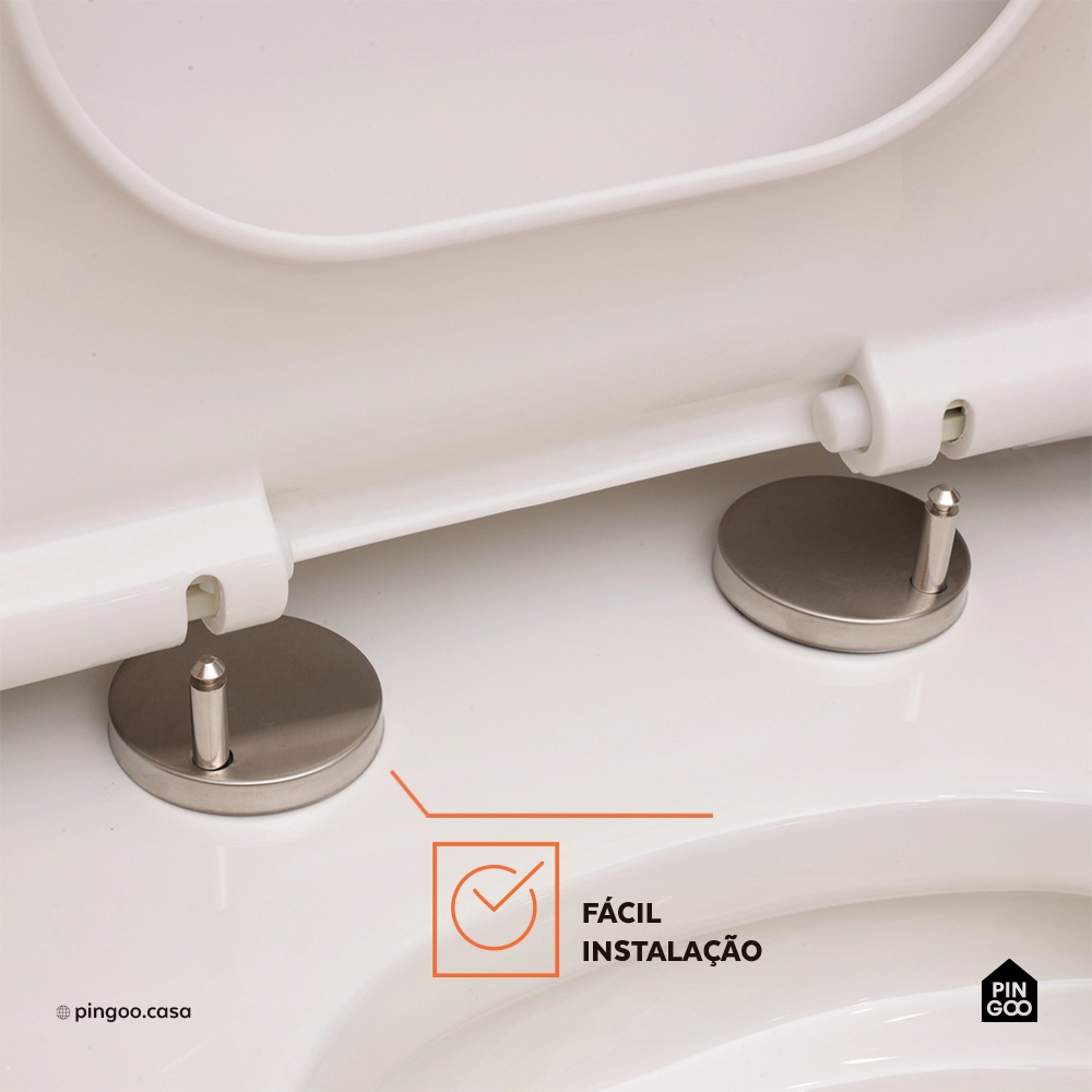 Assento Plástico com Soft Close para Vaso Sanitário Topázio - Branco