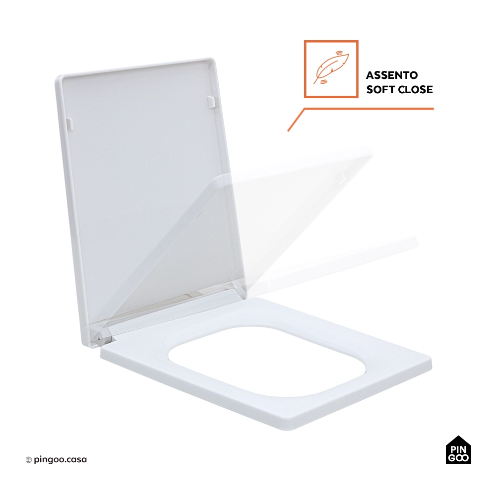 Assento Plástico com Soft Close para Vaso Sanitário Topázio - Branco