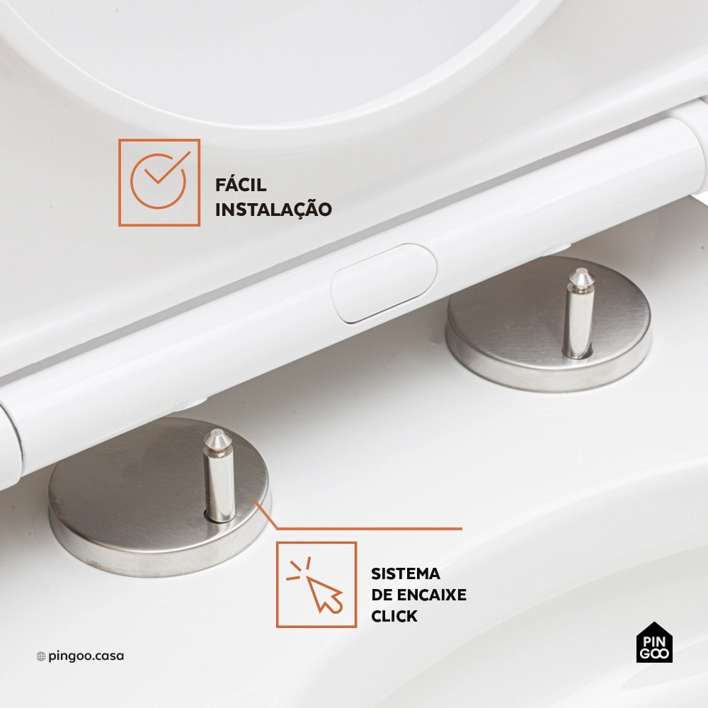 Assento Termofixo com Soft Close para Vaso Sanitário Aquarela - Branco