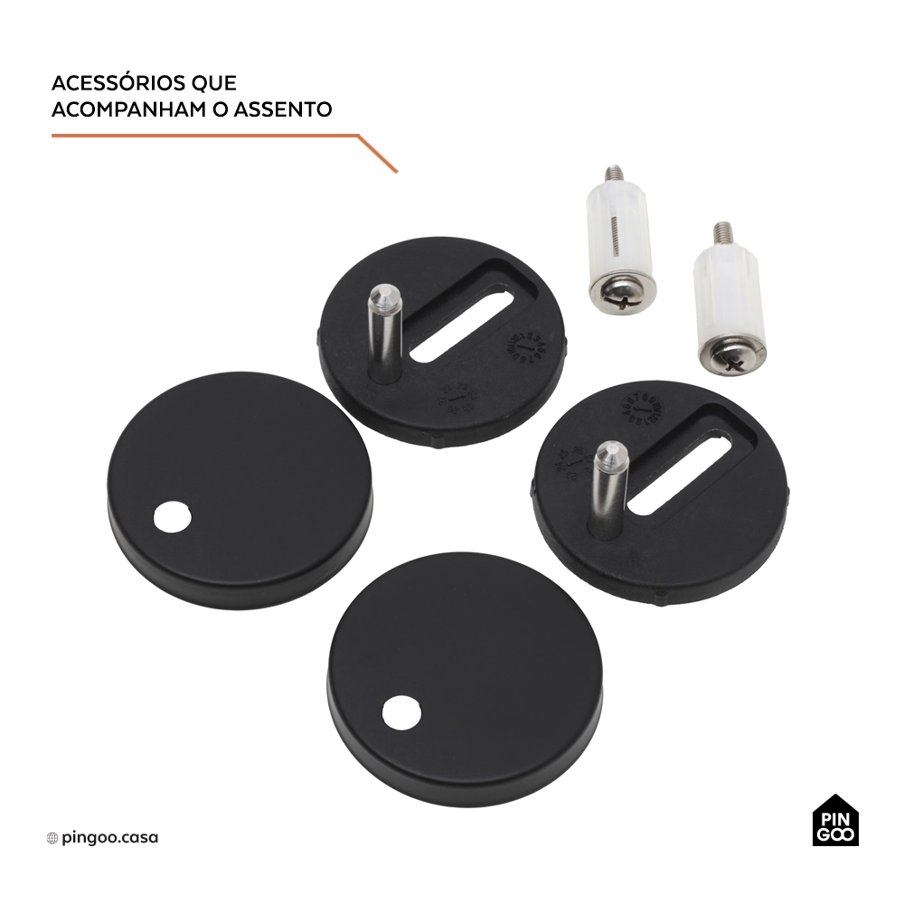 Assento Termofixo com Soft Close para Vaso Sanitário Opala - Preto