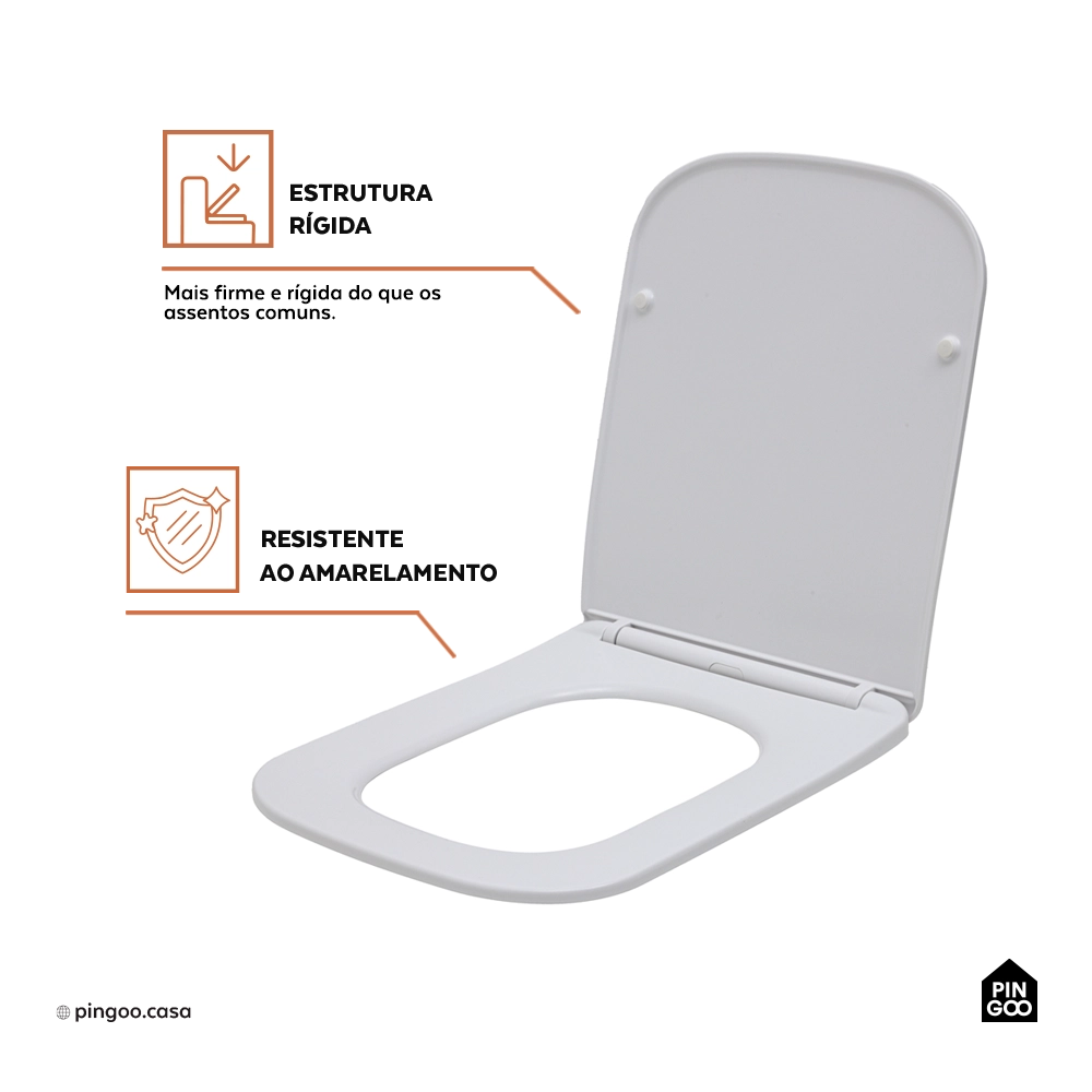 Assento Termofixo com Soft Close para Vaso Sanitário Peridoto - Branco